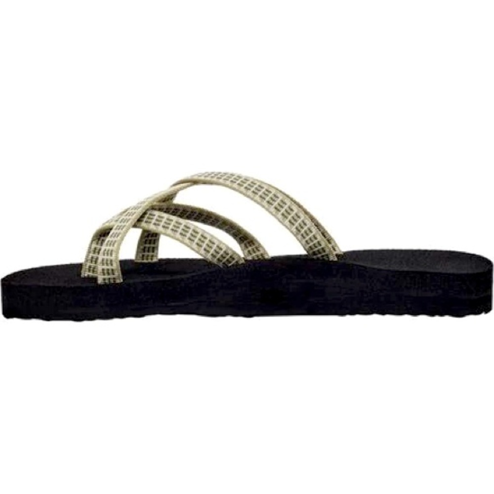 Teva Olowahu Strappy Patterned Green/Cream Summer Vacation Beach Casual Sandals - Picture 8 of 15
